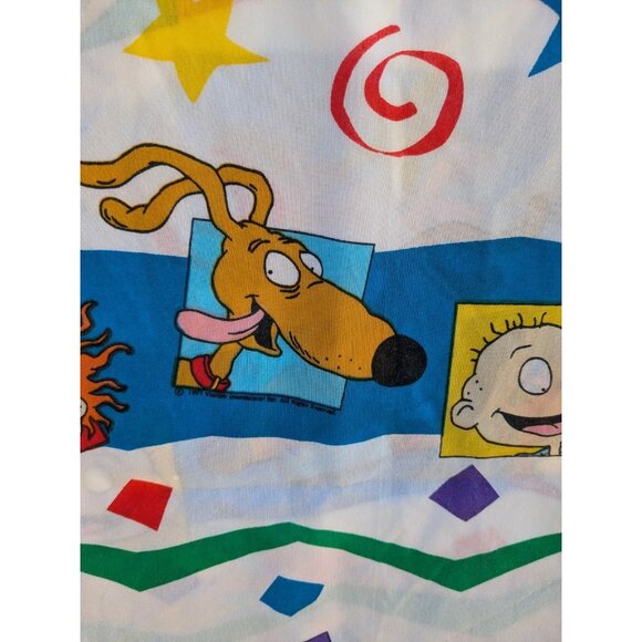 Vintage 1997 Nickelodeon Rugrats Twin Flat Bed Sheet Springs Tommy Angelica - Picture 8 of 9